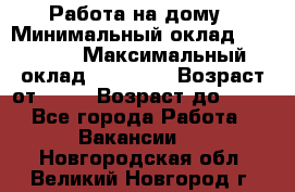 Работа на дому › Минимальный оклад ­ 15 000 › Максимальный оклад ­ 45 000 › Возраст от ­ 18 › Возраст до ­ 50 - Все города Работа » Вакансии   . Новгородская обл.,Великий Новгород г.